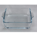 square glass fresh food container set high borosilicate glass baking dish in microwave/baking plate